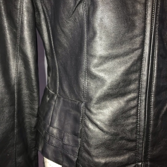 Women’s faux leather black jacket size S - Picture 2 of 6